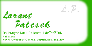 lorant palcsek business card